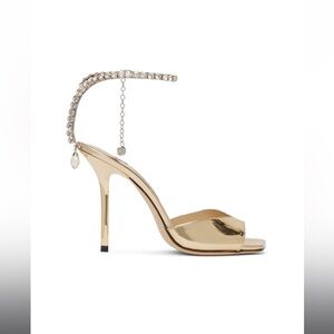 Jimmy Choo Gold Saeda 100 Heeled Sandals
